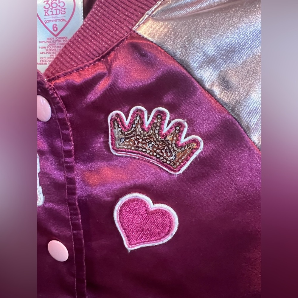 365 Kids- Girls Bomber Jacket, Pink Size 6
